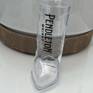Bundle of 5 plastic Pendleton Cowboy Boot Shot Glasses